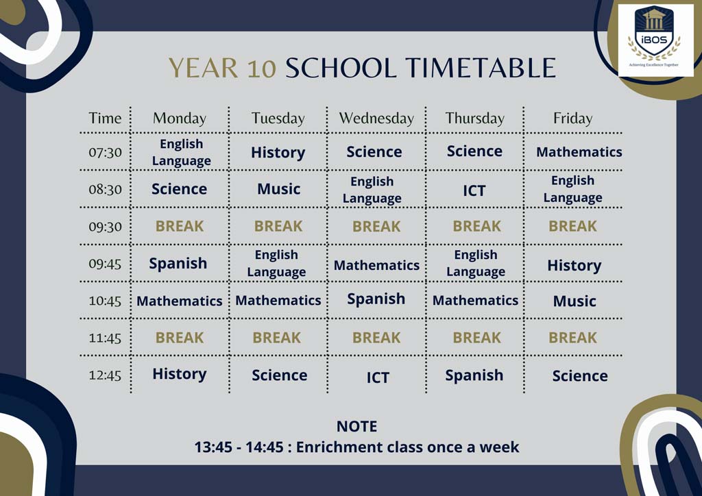 Year-10-timetable